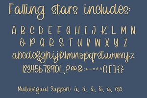 Falling Stars, Cute Handwritten Font