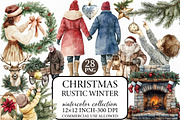 Rustic Winter Christmas Clipart, an Illustration by Libby Wishes (Thumbnail 1 of 6)