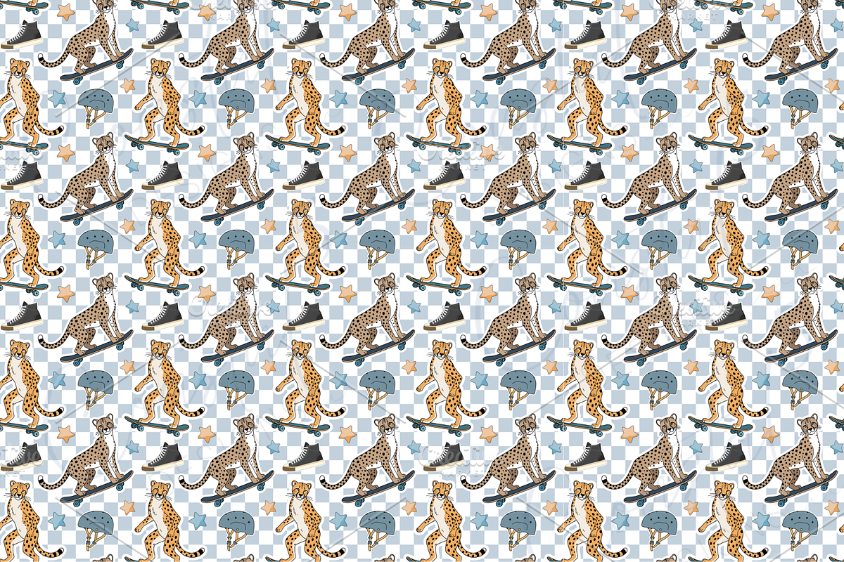Skateboard Seamless Pattern, a Pattern Graphic by Coastal 5 Designs (Photo 2 of 3)