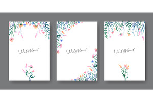 Watercolor wildflower borders with, an Object Illustration by art PVP - market