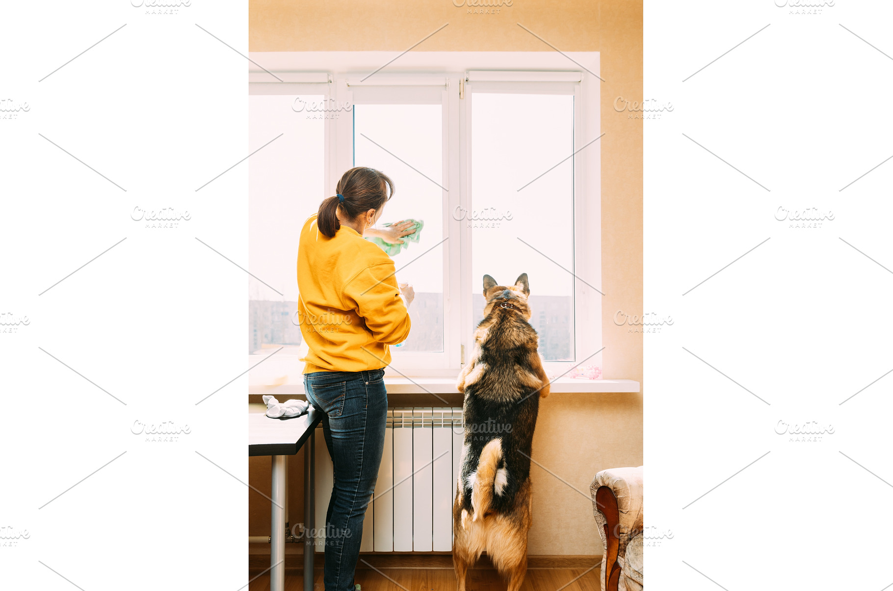 Woman Of Fifty In Yellow Sweater, a Person Photo by Our Amazing World
