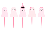 Halloween Pink Ghost Cake Topper, an Illustration by IrinaShishkova (Thumbnail 2 of 2)