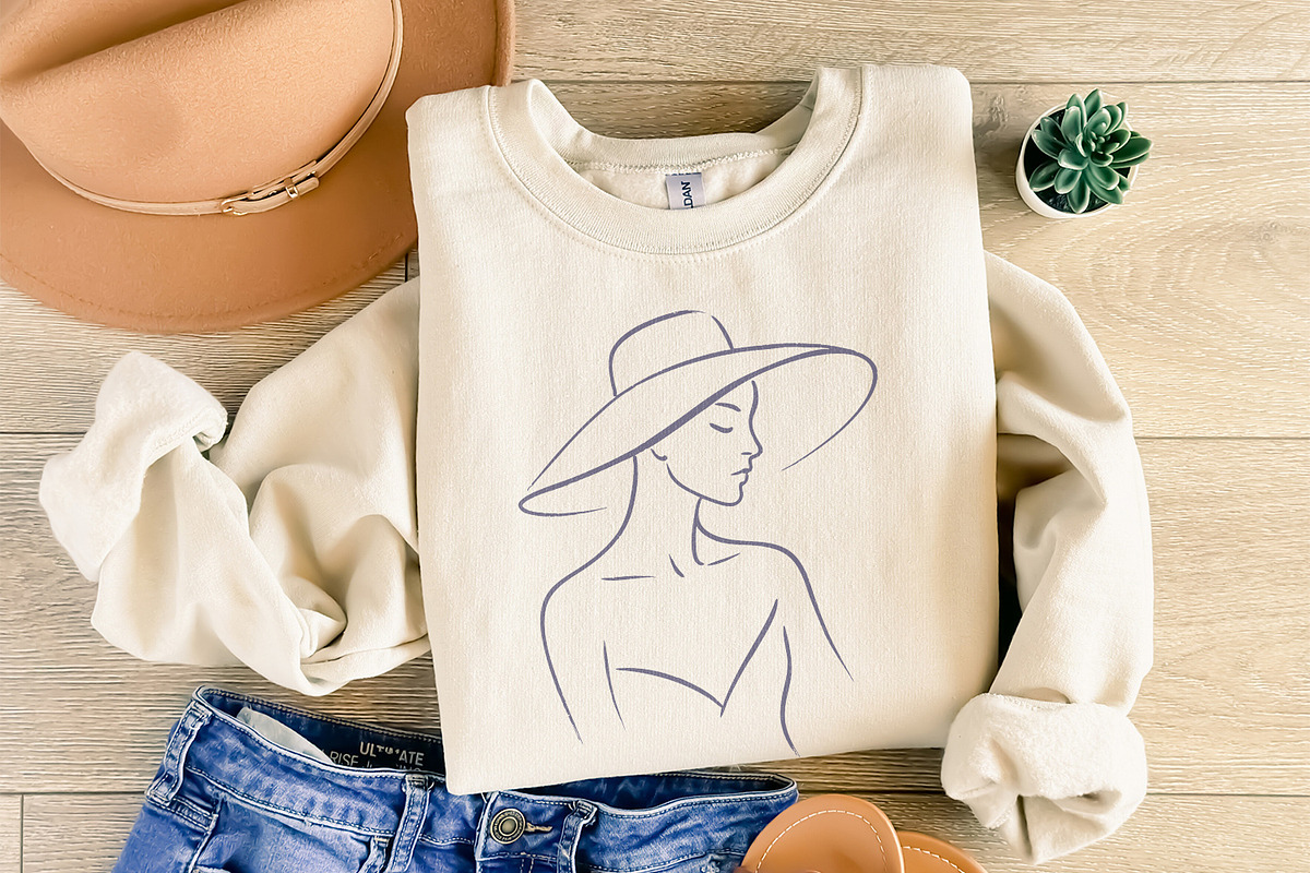 Elegant Woman With Hat Line Art, an Illustration by SharpMarketplace (Photo 8 of 9)