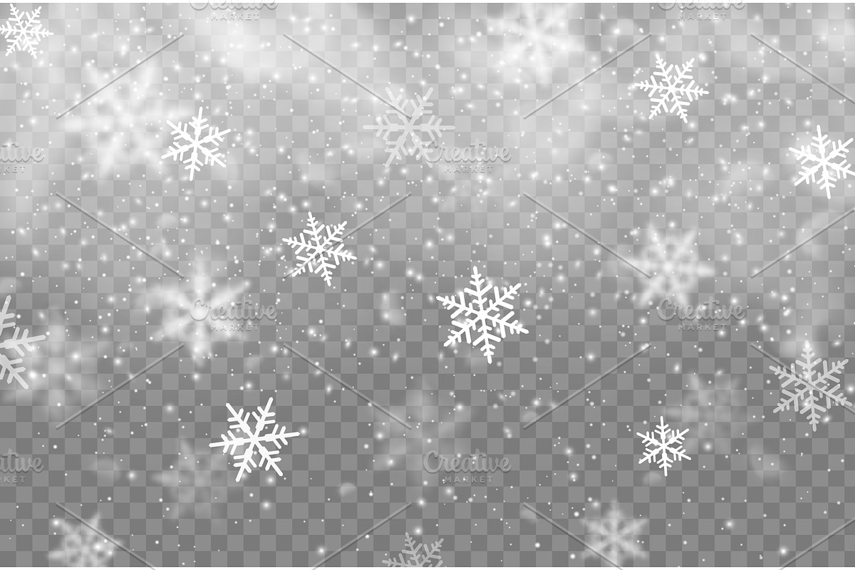 Realistic Christmas snowflakes, a Seasonal Illustration by Vector Tradition