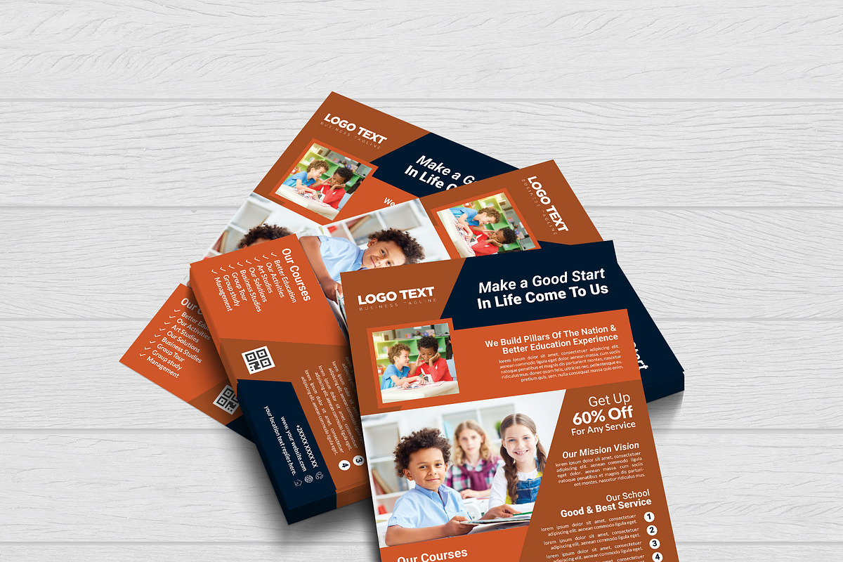 School Flyer Templates, a Flyer Template by MRI STUDIO