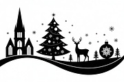 Christmas silhouette illustration, an Illustration by Amazin_art (Thumbnail 18 of 21)