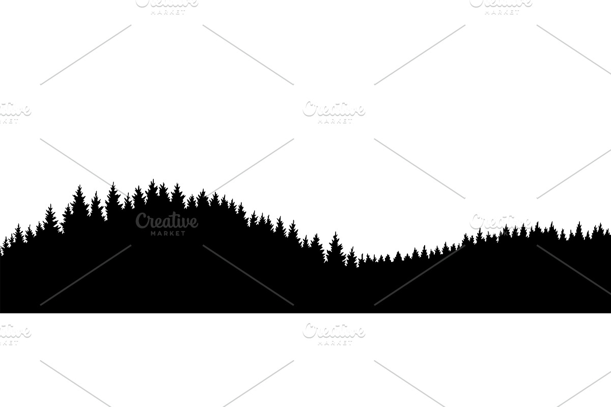 Mountains silhouettes landscape, an Illustration by the8monkey