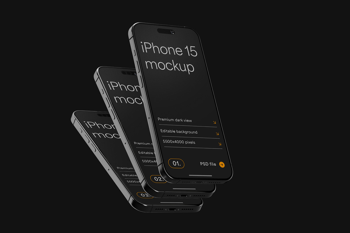 iPhone 15 Pro Mockup Set, an iPhone Mockup by Deeplab (Photo 7 of 9)