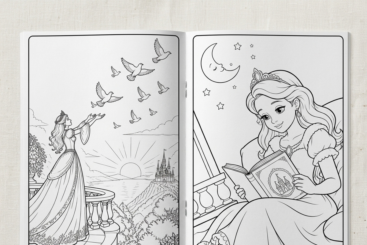 Magical Princess Coloring Book Vol30, a Person Illustration by ikarifq shop (Photo 3 of 7)