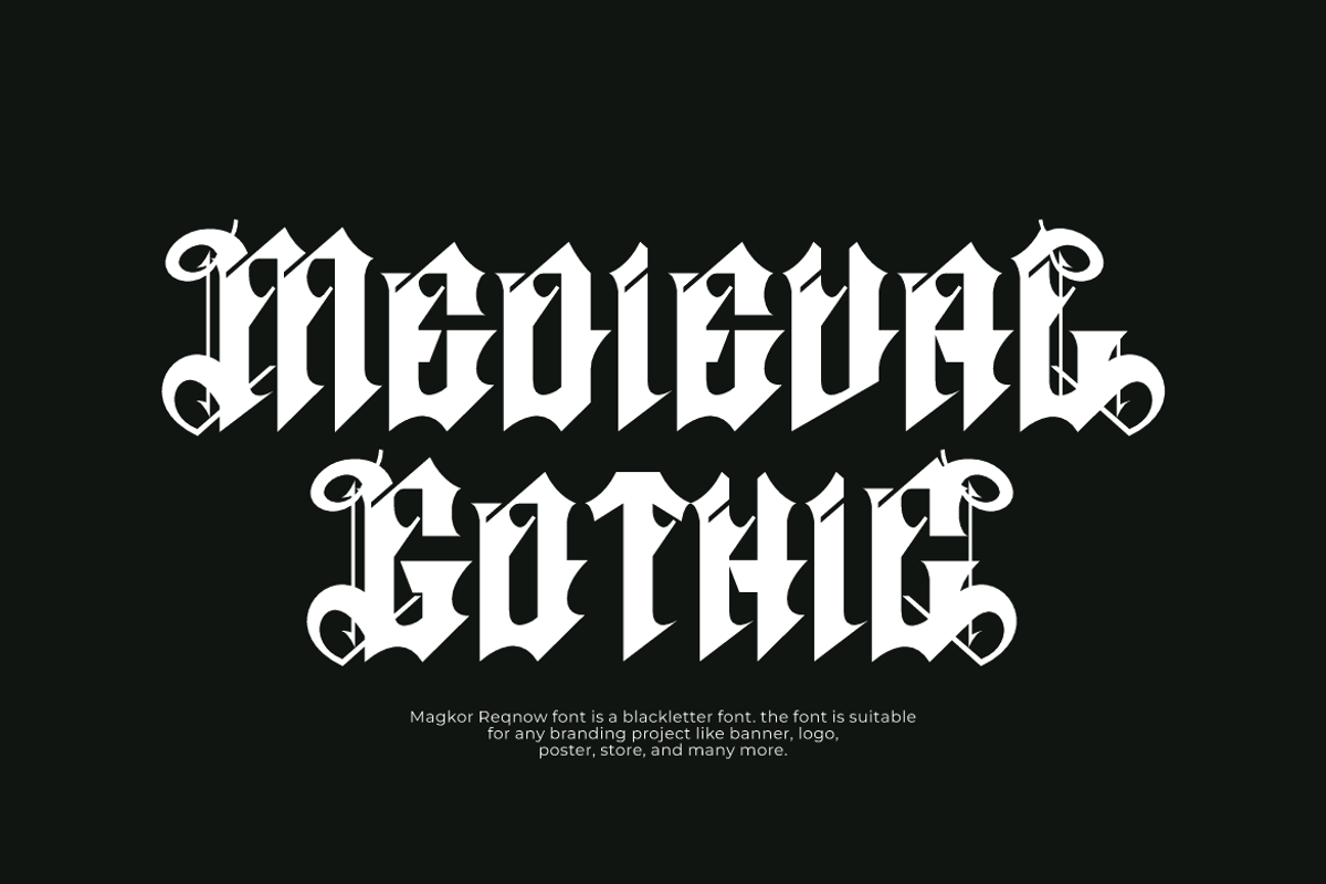 Magkor Reqnow - Medieval Font, a Blackletter Font by QR Design Studio (Photo 3 of 8)