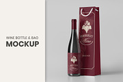 Wine Bottle and Bag Mockup, a Packaging Mockup by My Mockup (Thumbnail 1 of 7)