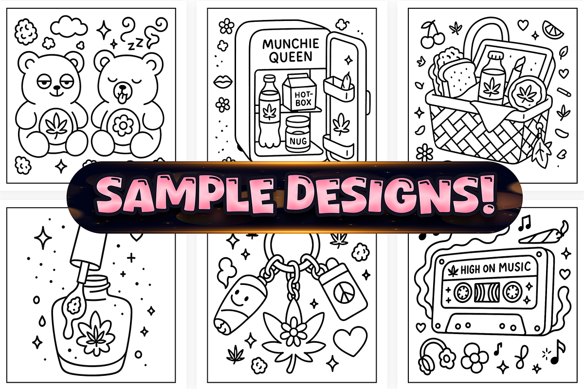 Bold Easy Stoner Girl Coloring Pages, an Object Illustration by Craftsbeefy (Photo 3 of 4)