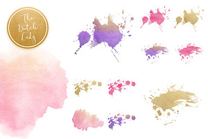 Ink & Paint Decorations Clipart Set