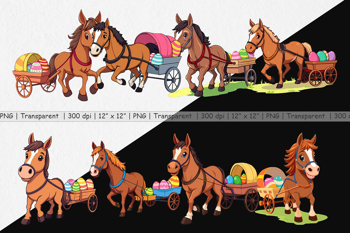 Easter Horse Clipart, a Graphic by Artnoy (Photo 2 of 5)