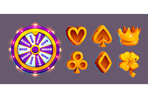 Golden slot machine icons with, an Object Illustration by art PVP - market