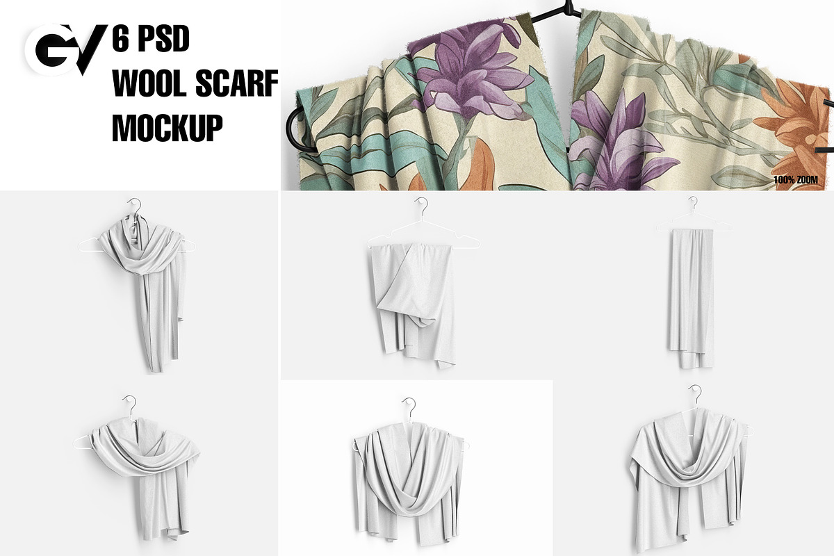 Wool scarf Mockup Part 1, an Apparel Mockup by GraphicVil (Photo 3 of 9)