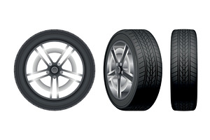 Car tires of rubber with disks, an Object Illustration by Things for designers