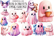 Halloween Pink Ghost, an Illustration by Daily.Designs (Thumbnail 1 of 3)