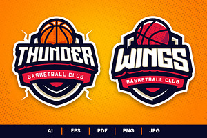 Basketball Sports Logo Template, a Branding & Logo Template by Akito Studio