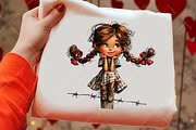 Whimsical Valentine Cow Girl Clipart, an Illustration by OK Design (Thumbnail 5 of 6)