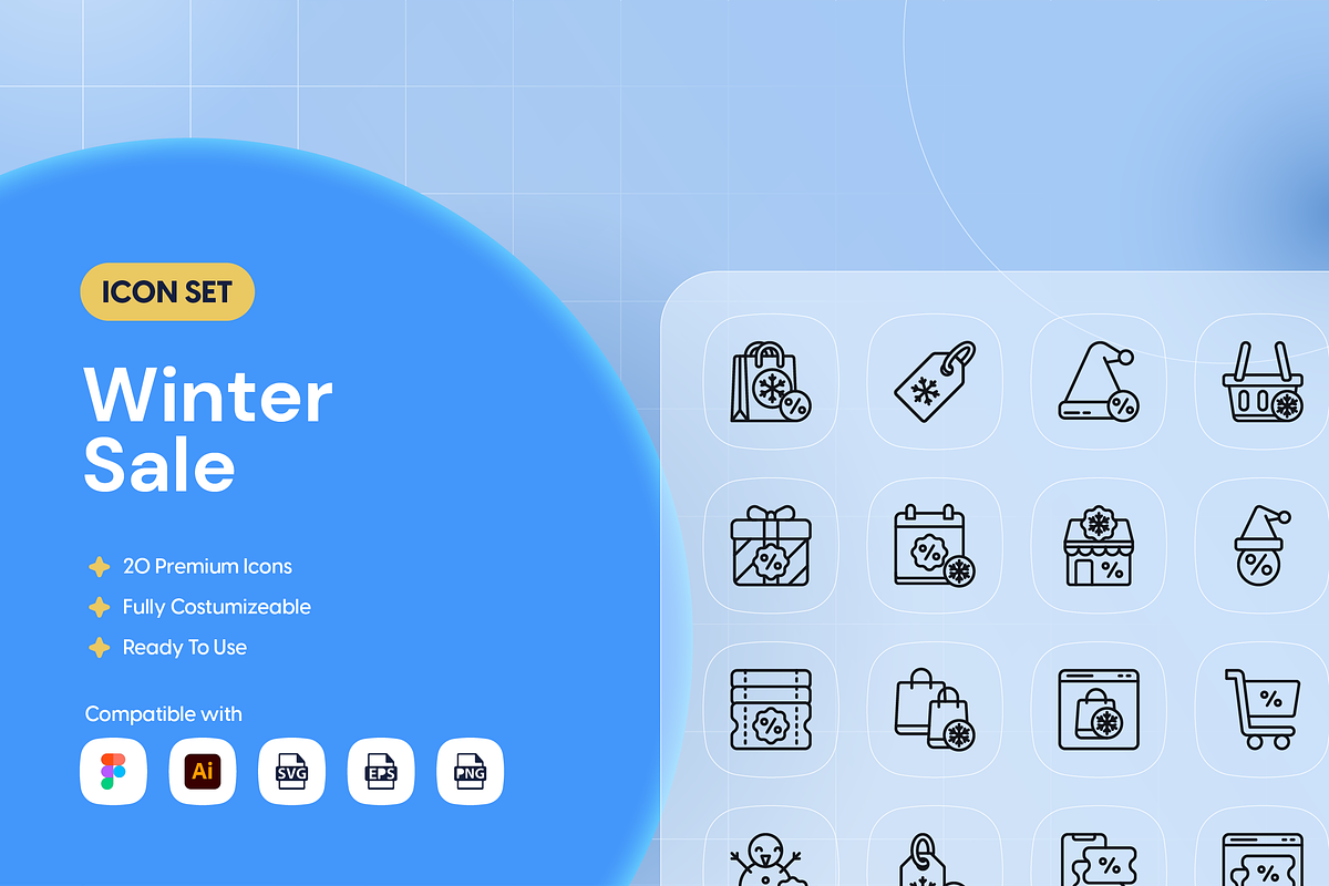 Winter Sale Icon Set, an Outline Icon by Nathaya Studio (Photo 1 of 2)
