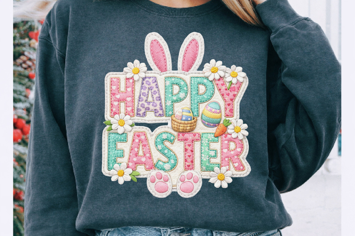 Faux Yarn Happy Easter png, an Illustration by Watercolor design (Photo 2 of 6)