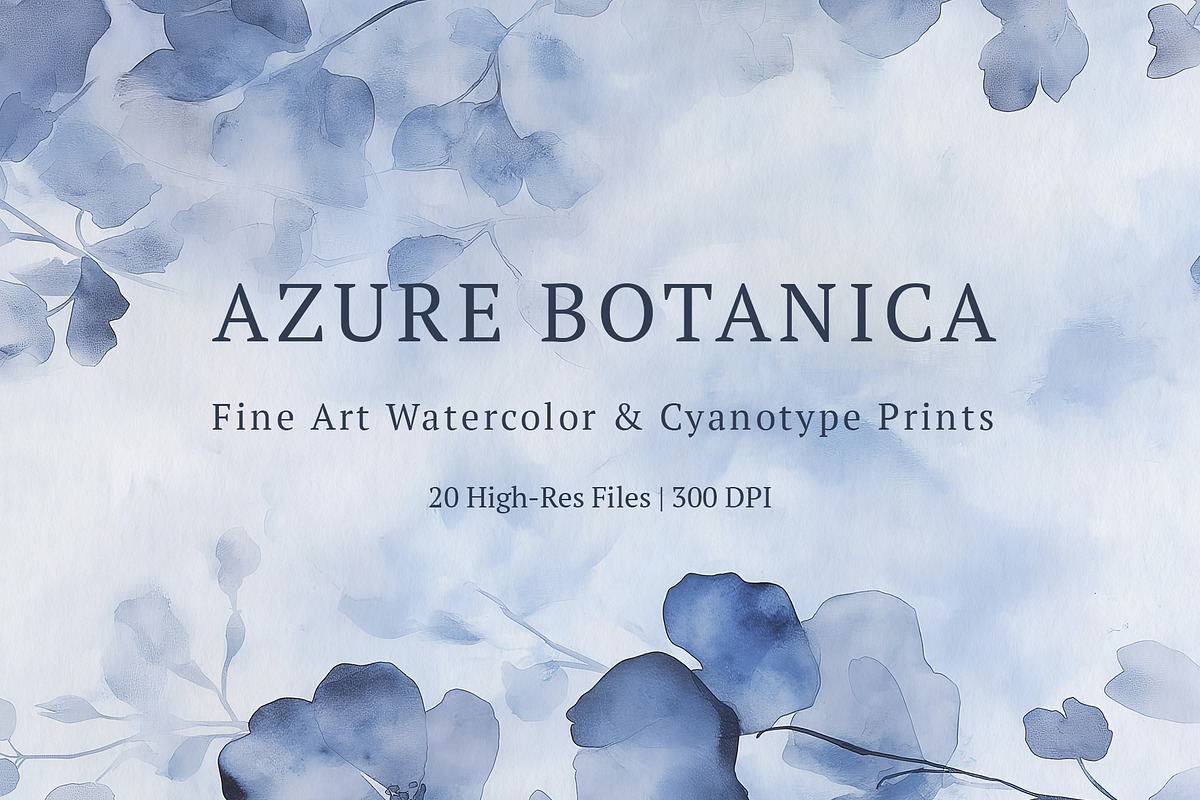 Azure Botanica: Fine Art Watercolor, a Texture Illustration by Nadia Semyroz (Photo 1 of 8)