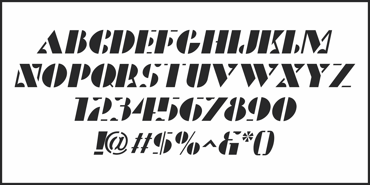 Etched Stencil JNL, a Font by Jeff Levine Fonts (Photo 5 of 5)