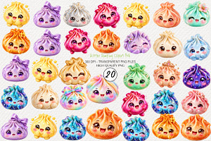 Glitter Dumpling Clipart PNG