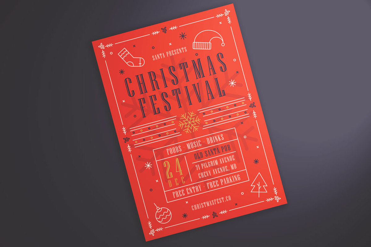 Christmas Festival Flyer, a Flyer Template by KMZVR.Lab (Photo 4 of 4)