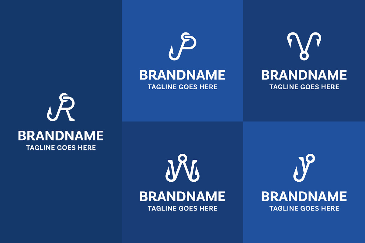 Letter R P V W Y Angler Hook Logo, a Branding & Logo Template by Pray Art Design Studio (Photo 2 of 2)