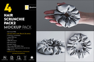 Hair Scrunchie Pack 2 Mockup