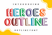 Heroes Outline Font, a Handwritten Font by Fourteen Letter (Thumbnail 1 of 8)