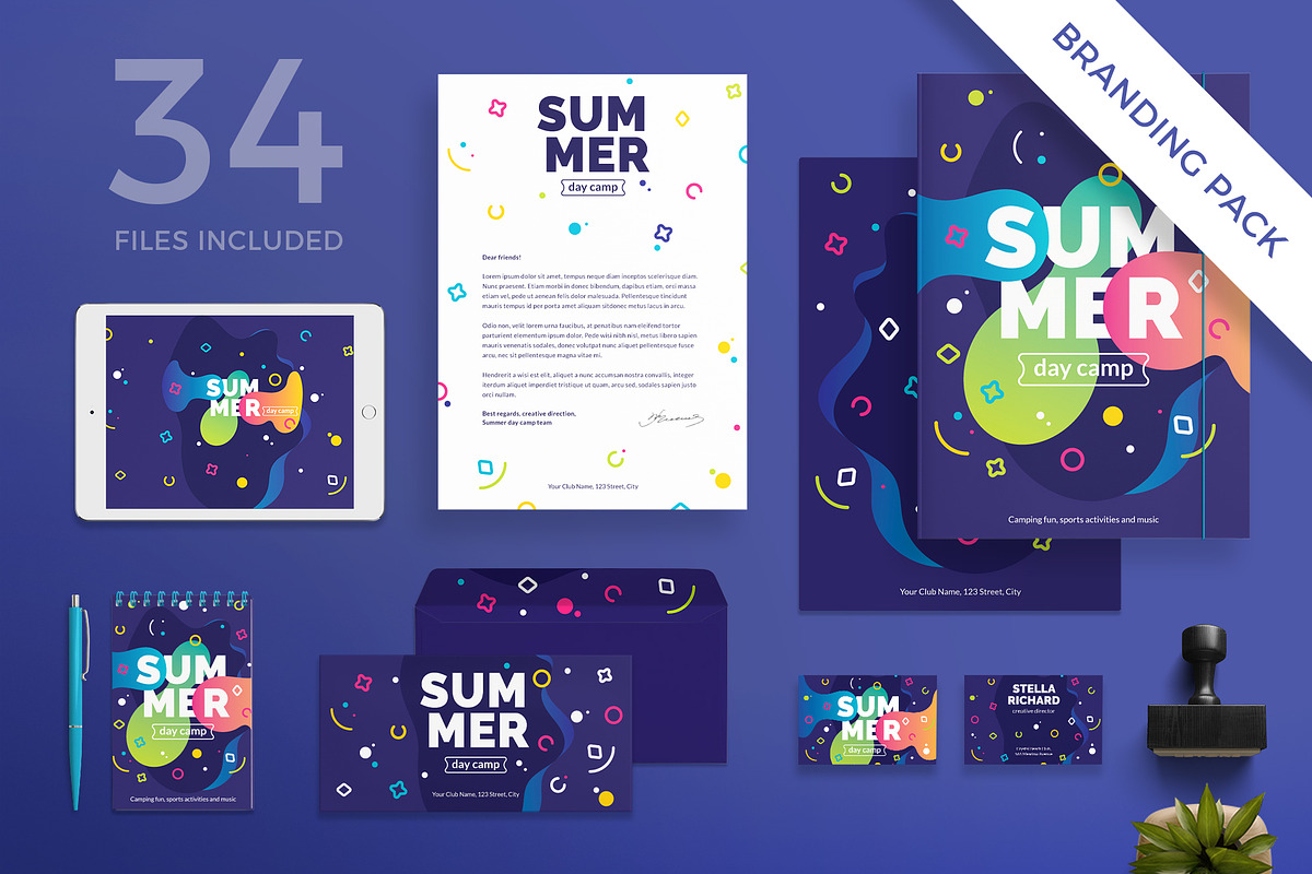 Branding Pack | Summer Camp, a Books & Magazine Mockup by Amber Graphics (Photo 1 of 9)
