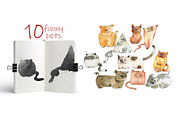 Cats and dogs. Watercolor., an Animal Illustration by Novikova Lida (Thumbnail 2 of 5)