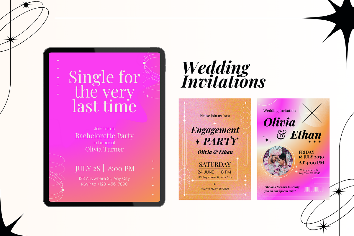 30 Gradient Invitation Template, a Templates & Theme by TemplateCastleStore (Photo 8 of 10)