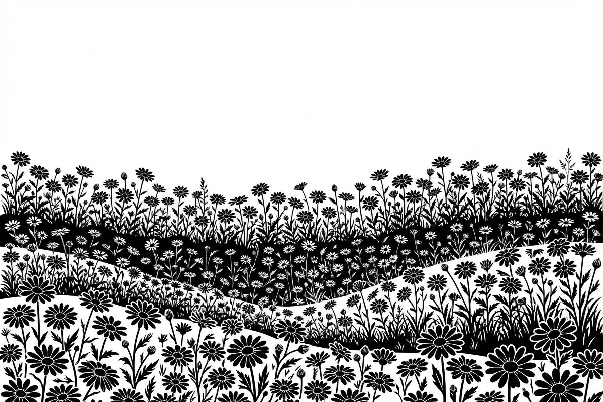 60 Daisy Flower Field Silhouette, a Seasonal Illustration by Amazin_art (Photo 9 of 35)