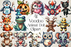 Halloween Voodoo Animal Doll Clipart, an Illustration by DreamPrint404