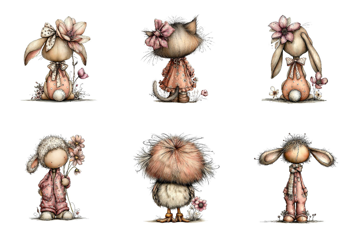 whimsical Spring Back View Animal, an Illustration by CreationArt (Photo 2 of 7)