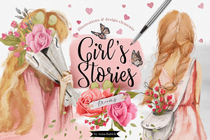 Girl's Stories - Feminine Clipart