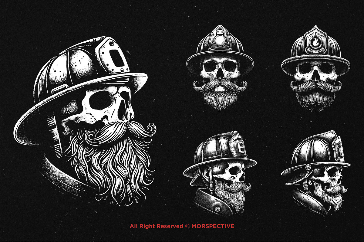 10 Bundle Dark Art Skull Fire Force, an Illustration by Morspective (Photo 5 of 7)