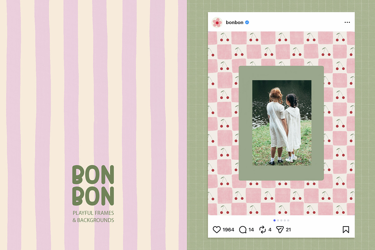 Bonbon Playful Frames & Backgrounds, an Object Graphic by alonahaidash (Photo 3 of 15)