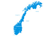 Vector map of Norway, an Illustration by ilynx (Thumbnail 1 of 2)
