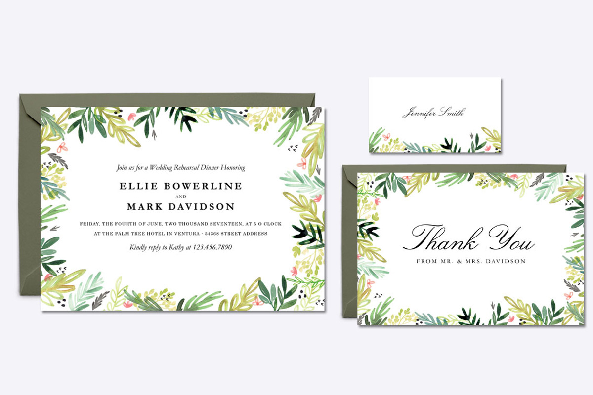 Watercolor Meadow Wedding Suite, an Invitation Template by origamiprints (Photo 2 of 3)