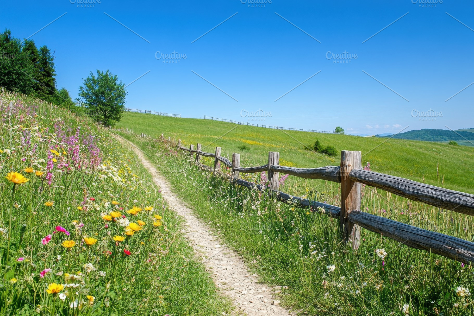 Path winding through vibrant country, a Photo by Iftikhar Alam