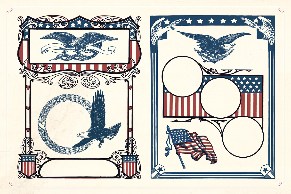 Vintage 4th of July illustrations, a Seasonal Illustration by Mr Vintage (Photo 6 of 7)