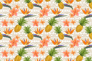 Bright Pineapples Patterns Set