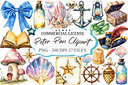 Peter Pan Watercolor Clipart, an Illustration by designcity5 (Thumbnail 1 of 5)