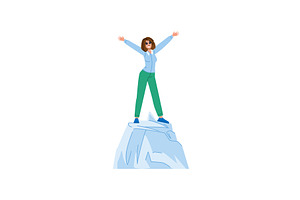Businesswoman celebrating success on, a Person Illustration by pikepicture