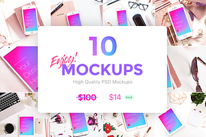 10 Cosmetics & Beauty Mockups Bundle